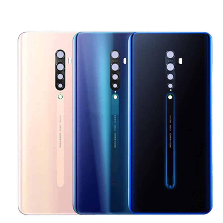 Oppo Reno2 도어 하우징 케이스 용 오리지널 새 백 배터리 커버 Reno 2 PCKM70 PCKT00 PCKM00 CPH1907 용 후면 유리 교체