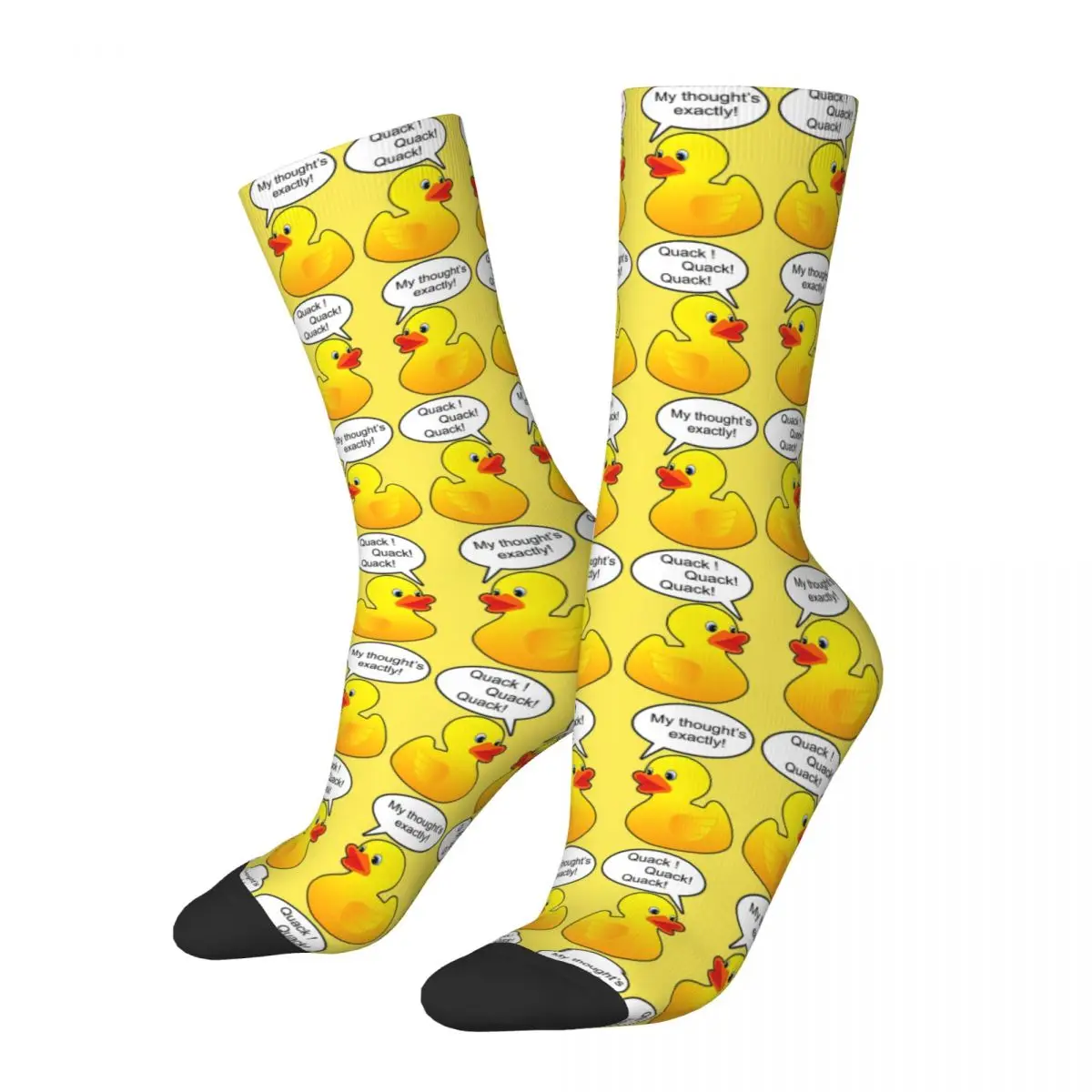 

Funny Talking Rubber Ducks Socks Harajuku Sweat Absorbing Stockings All Season Long Socks Accessories for Man's Woman's Gifts