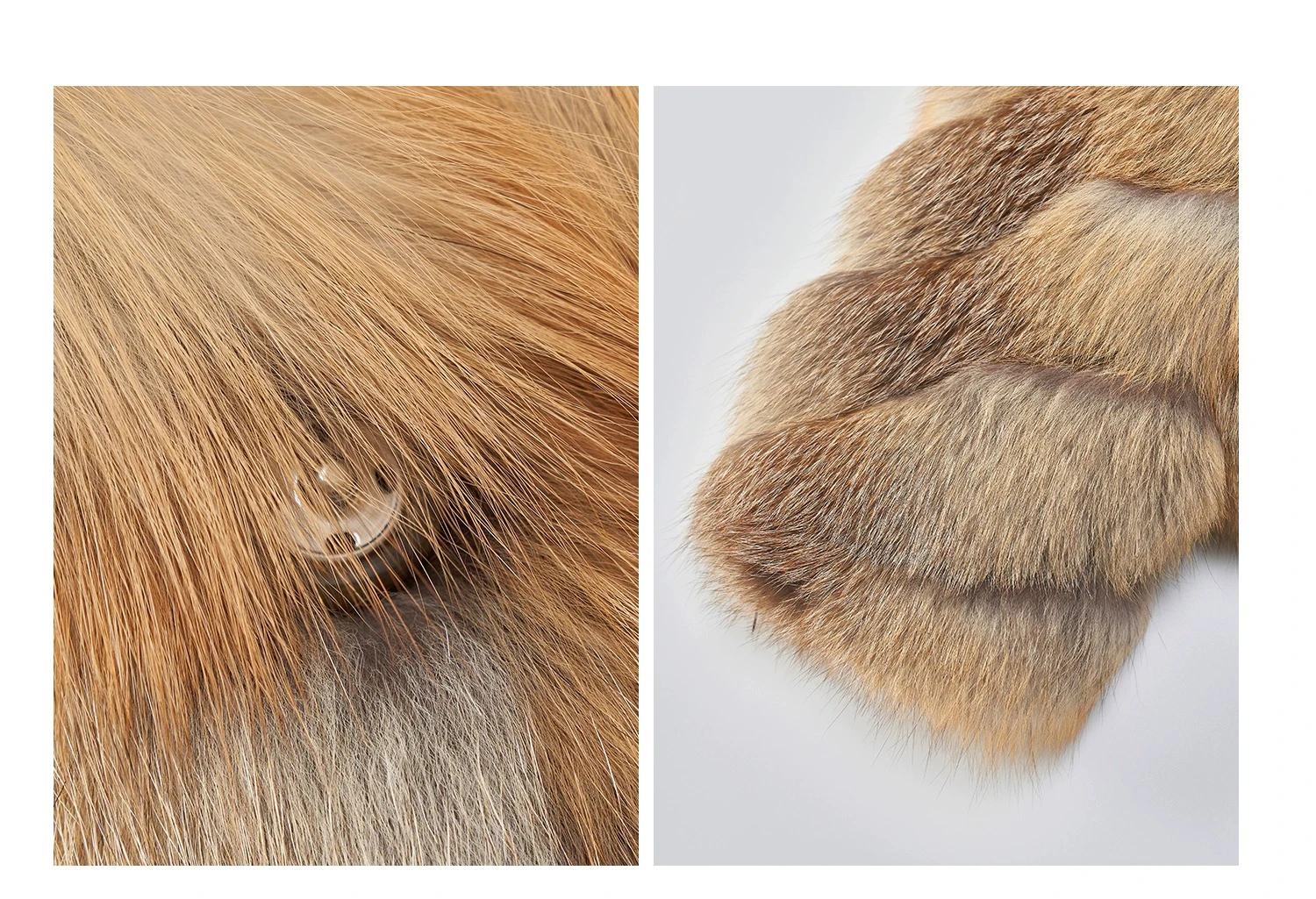 Women's Luxury Natural Fox Fur Jacket Long Turn-Down Collar Real Fox Fur Jacket Turn-down Collar Luxury