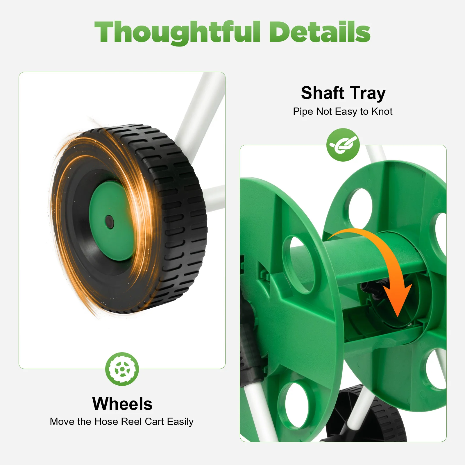 Carro de manguera de jardín, carrete de manguera de 50m, 1/2 pulgadas,  vehículo verde, se puede utilizar para terrazas y granjas comerciales -  AliExpress, image size:1600x1600