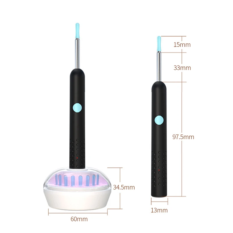 Visual Ear Spoon, Wireless Visual Silicone Ear Spoon Safe Endoscope Earpick with 3 Camera Otoscope Ear Cleaner For Kids Adults