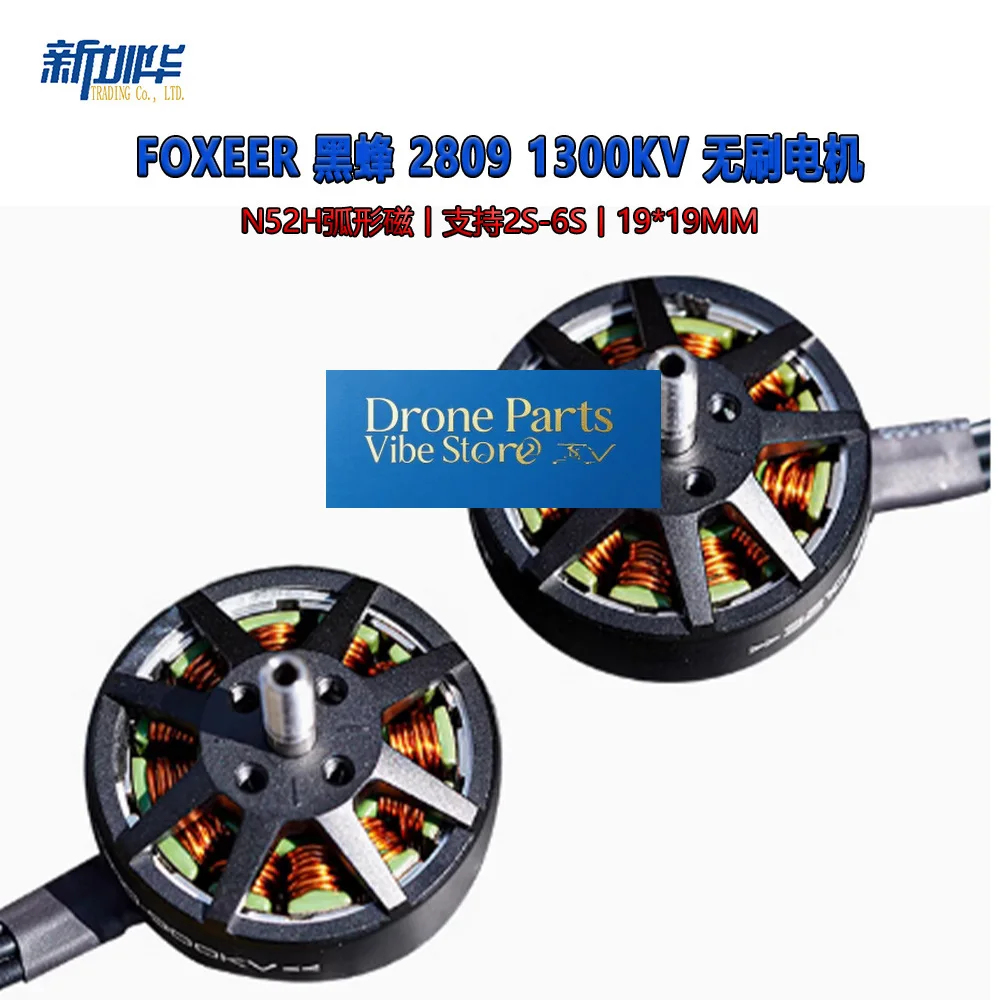 Drone Parts Foxeer Black Hornet 2809 Motor 1300KV 4 6S FPV Racing Drone Brushless For RC Quadcopter thumbnail 3