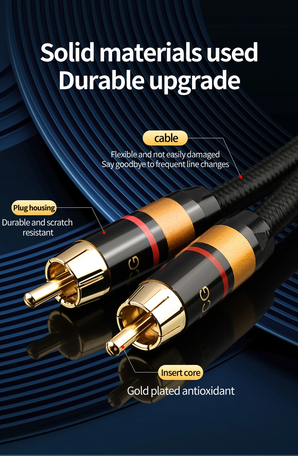 HiFi Digital Audio Koaxialkabel 75Ω Hi-End Stereo Audio Rca auf Rca Stecker Koaxialkabel für DVD Projektor TV Lautsprecher Verstärker – Detail 6