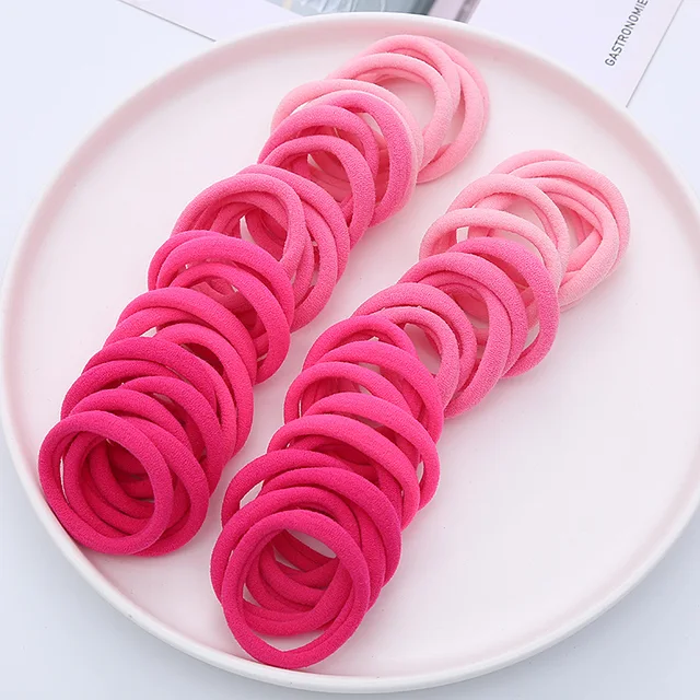 43498-340155.jpg 50PCS/Set Women Girls Basic Hair Bands 4cm Simple Scrunchies Elastic Headband Hair Ropes Ties Ponytail Hair Accessories Headwear