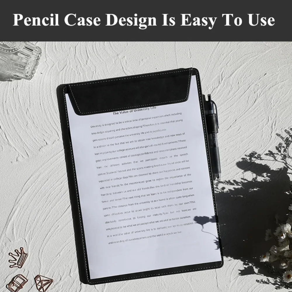 A5 229X160MM Magnetic PU Leather Schools Hospitals Office File Clip Board Menu Holder Clipboard Writing Clip Board