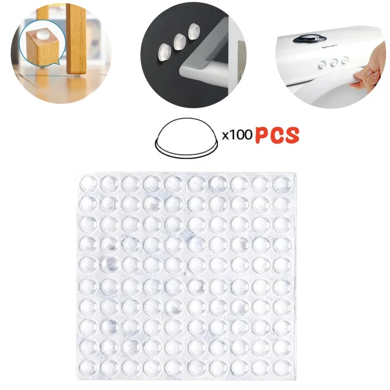100PCS Self Adhesive Transparent Door Stops Rubber Damper er Cabinet Bumpers Silicone Furniture Pads Cushion Protective Pads door stopper silicone door stopper door stopper bumpers silicone rubber bumpers