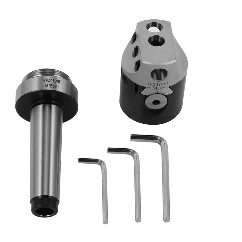 

2 Set 50Mm Mt3-M12 Universal Usage Boring Head With Morse Taper Shank For Lathe Milling Tool