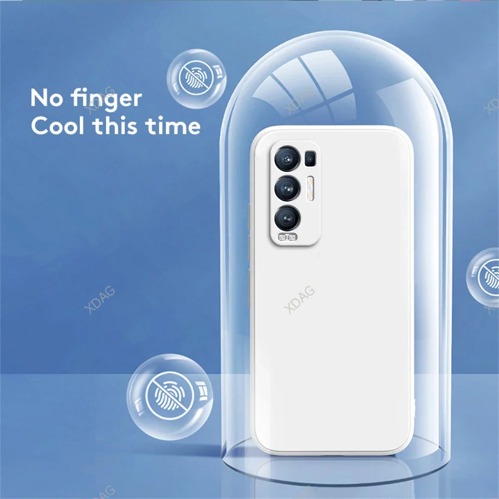 DESSEN Cover per Oppo Find X3 Neo 5G - Liquido Silicone Custodia Antiurto Protezione Case Sottile e Morbida TPU Bumper con Fodera Microfibra
