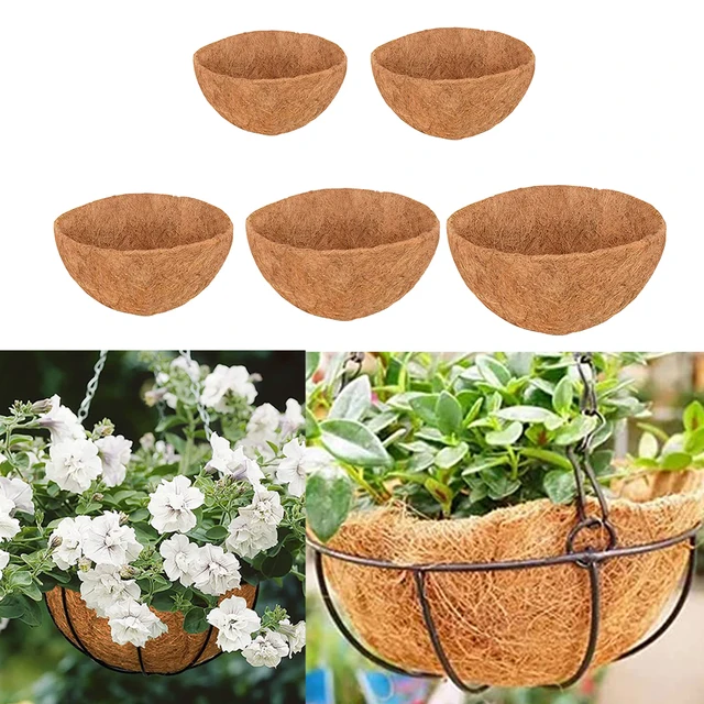 Természetes Kókuszdiószálas Bélés Vastag Kókuszdió -Bélések Ültetvények Kerek Lógó Kosár Bélések Csere Kerthez