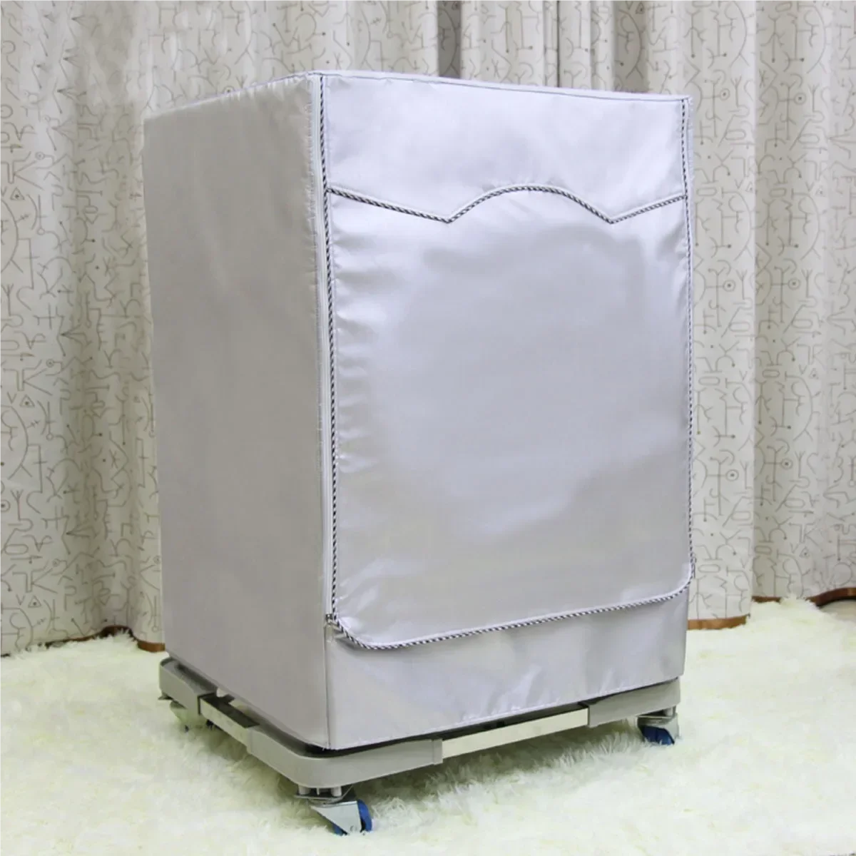 4 size washer-dryer cover Washing machine cover Polyester waterproof front load sunblock laundry silver coated dust cover