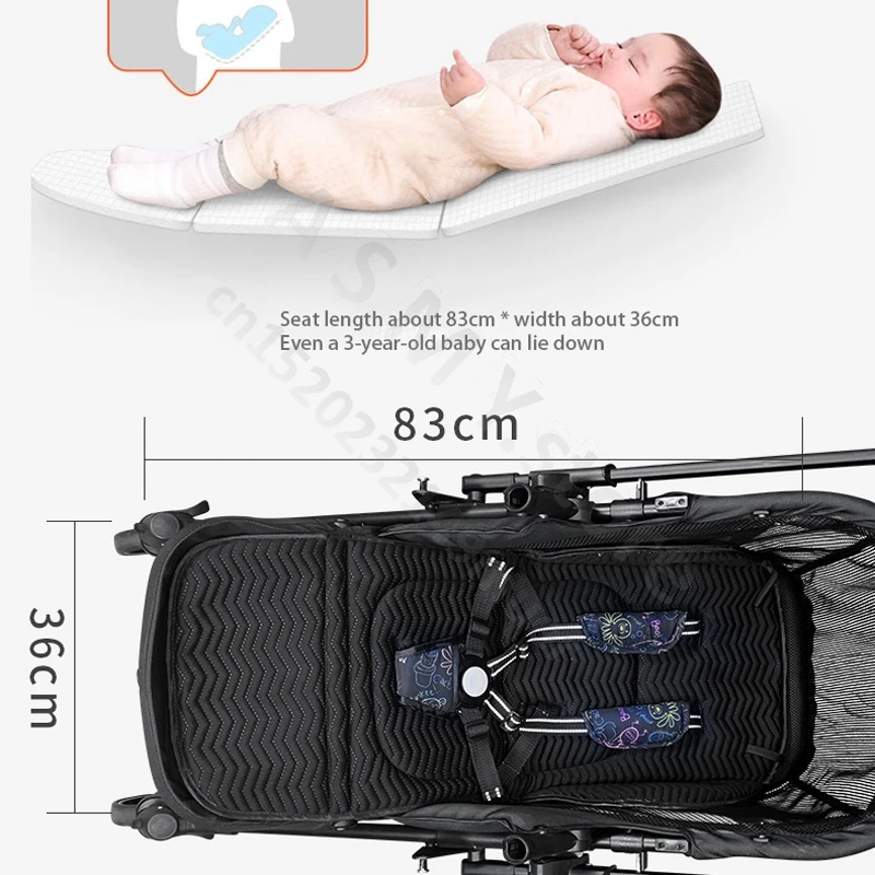 Baby stroller / can sit and lie down two-way lightweight stroller can be folded / shopping cart 0-3 years old baby