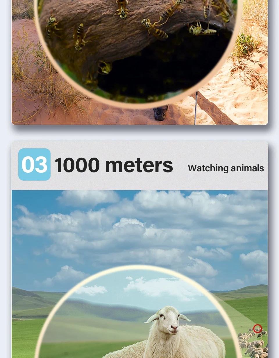 S9e9eb2ab91b340bbb1b30b279c1f87d97 80x100 HD ZOOM potężny teleskop monokularowy daleki zasięg pryzmat Bak4 z klipsem statyw na telefon polowanie na obserwację ptaków na kempingu