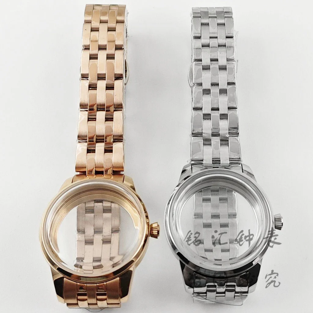 Elegant PVD Rose Gold 33mm Ladies Watch Case with Stainless Steel Bracelet