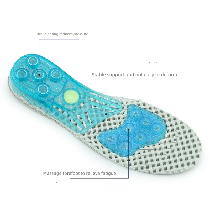 Arch Support Flat Foot Orthopedic Insole Foot Care Protector Elastic Cushion Arch Support Running Insoles Spring Silicone Insole