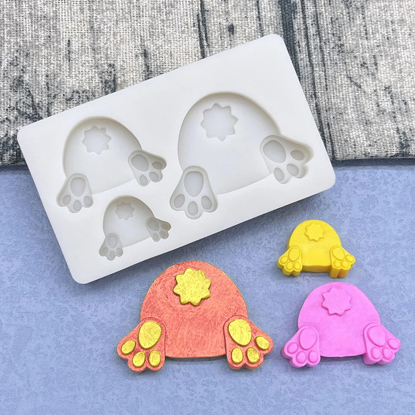 

Cartoon Bunny Butt Easter Silicone Sugarcraft Mold Resin Tools Cupcake Baking Mould Fondant Cake Decorating Tools