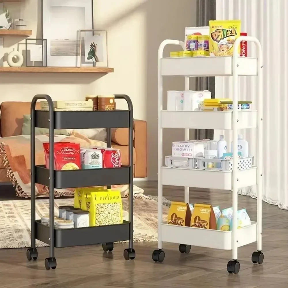 Small Cart Storage Rack Mobile Organizer Multi Storey Household Trolley Multifunctional Kitchen Living Parlour Type Snack Cart storage rack rolling storage cart
