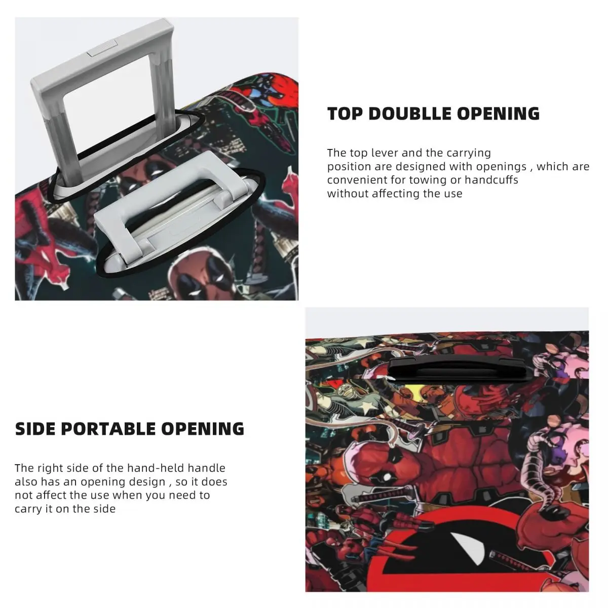 Cartoon Anime Deadpool Suitcase Cover Elastic Travel Protector Luggage Supplies Holiday 4