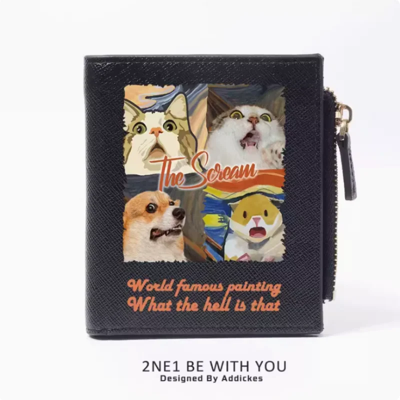 Lovely Cat Dog Fashion Wallet PU Purse Card Coin Zipper Money Bag Cosplay Gift B443
