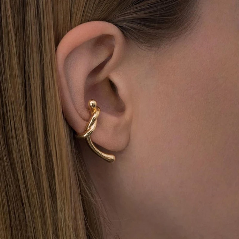 Metal Ear Clip Geometric Earrings For Women Gifts