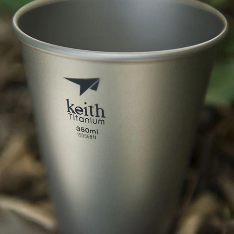 Portable Tableware Portable Cups Keith Tableware for Camping Titanium Beer Cup 350ml Outdoor Travel Drinking Friends Gathering Drinkware Coffee Mug Ti9001