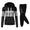 Women Tracksuit Printing Hooded Sweatshirt Sweatpant Color Block Versatile Casual Jogging Pullovers Sport Trousers Outfits S-3XL 4