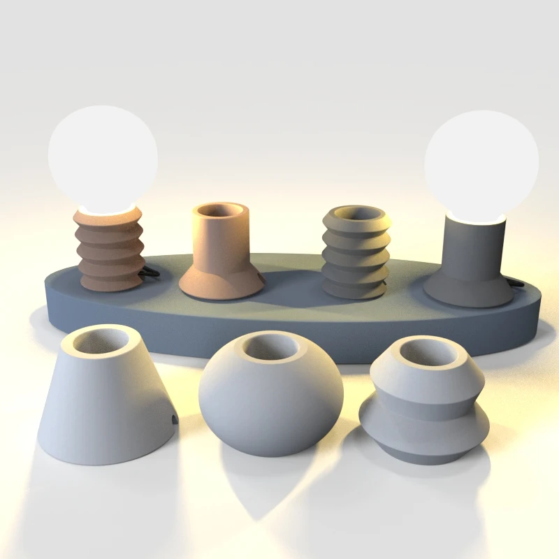 

Lamp Holder Concrete Silicone Molds Lightbulb Socket Plaster Molds Lamp Stand Base Clay Molds DIY Lamp Socket Crafts