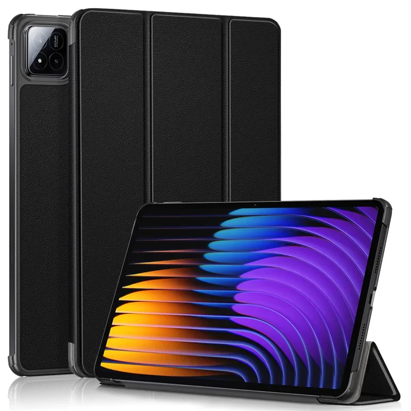 Elegant Trifold Magnetic PU Leather Stand Cover