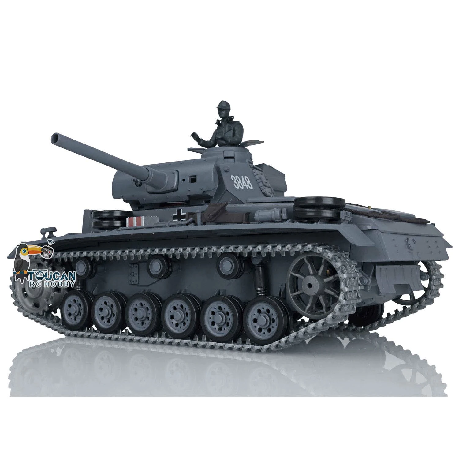 HENG LONG 1/16 7.0 Upgraded Metal Tracks German RC Panzer III L RTR Radio Control Tank 3848 Remote Control Car TH17342-SMT4 5