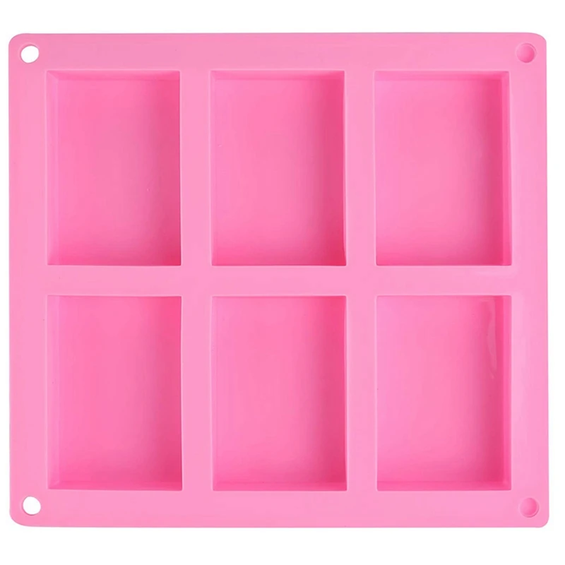 

24 Pack Silicone Soap Molds - 6 Cavity Rectangle DIY Soap Molds For Cake, Cupcake, Muffin, Coffee Cake, Pudding And Soap