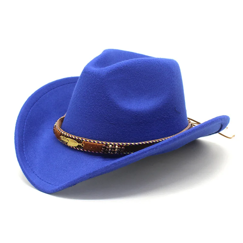 Women Vintage Cowboy Fluffy Hat Rhinestone Ladies Girls Cowgirl Glitter Hat Cap Headwear cowgirl hats For Fancy Dress Cosplay Costume