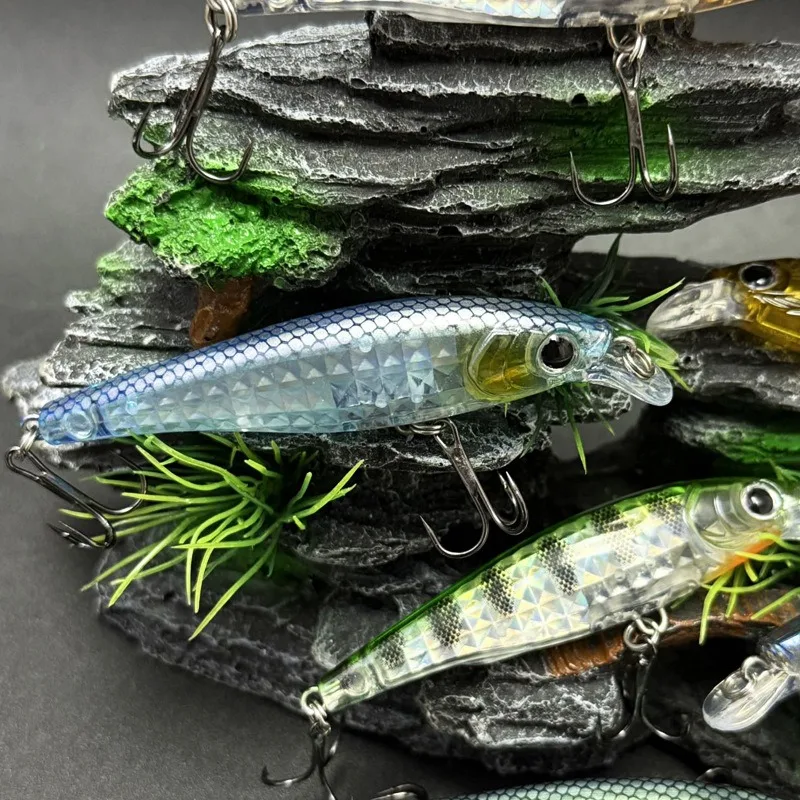 Floating Minnow Fishing Lures 8cm 9.2g Crankbait 3D Crystal Wobbler Artificial Hard Bait Long Casting Laser Top Water Minnow