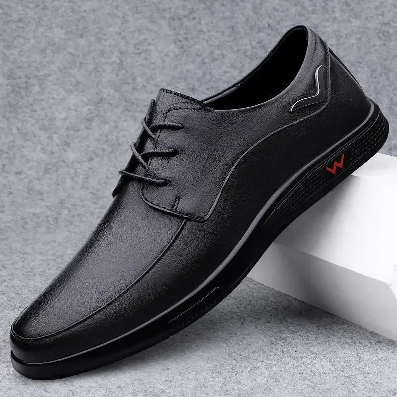 

Мужские кожаные туфли, Повседневная Деловая обувь из натуральной кожи, с сухой подошвой, весна-осень