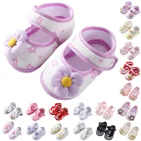 Baby Girls Soft Toddler Shoes Kid Girls Boy First Walkers Soft Shoes Colorful Flowers Princess Shoes Sandals Flat Walkers Shoes 6