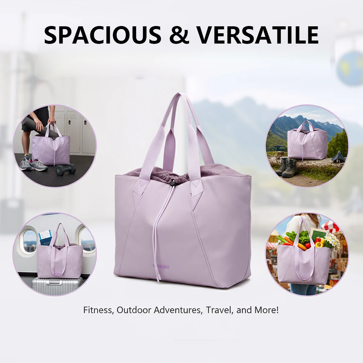 Simple and Versatile Drawstring Tote Bag for Women, Large Capacity Handbag, Crossbody Commuter Bag with Inner Lining, New Niche Shoulder Bag for Students Attending Classes