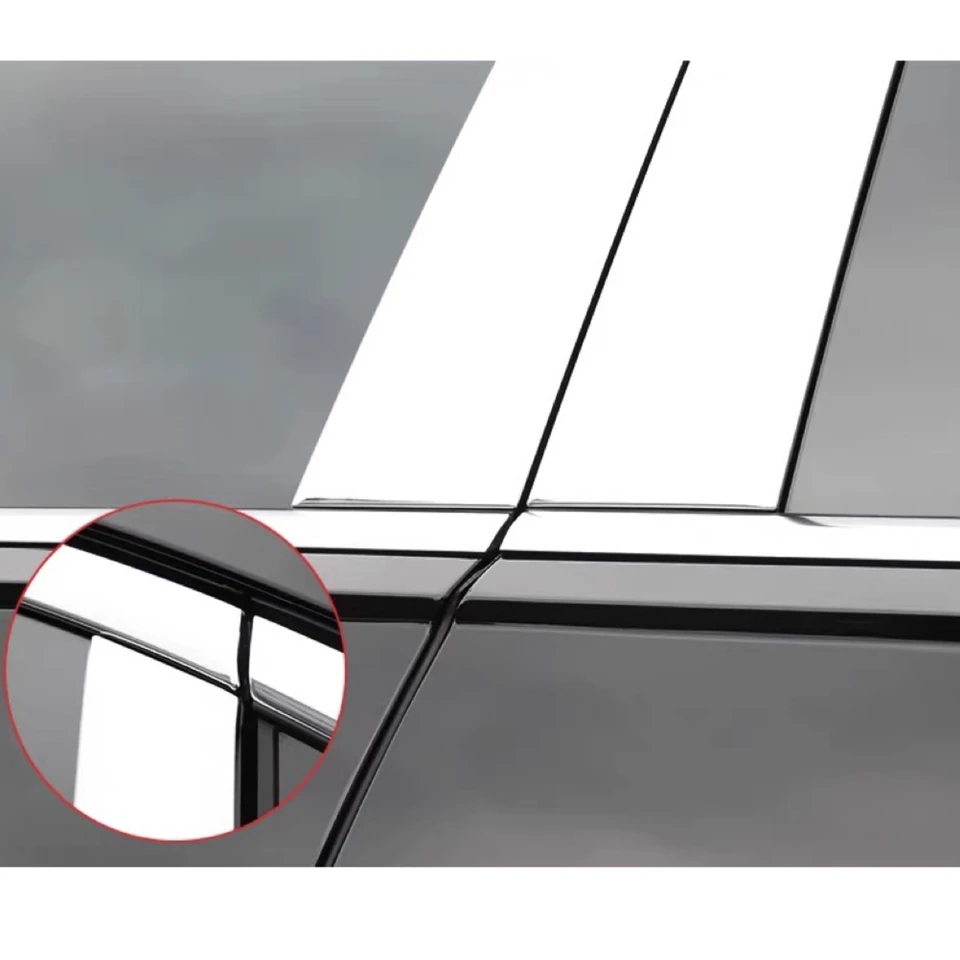 Stainless Steel Door Pillar Post Covers For 2005-2010 Dodge Charger - 6pc Chrome Trim Set, Made In USA