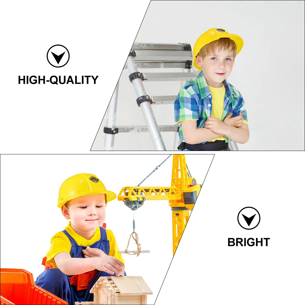Realistic Construction Party Hats Kids Plastic Hats Party Supplies Simulation Educational Toy Game Boys Gift Yellow party hat carnival hat construction hat