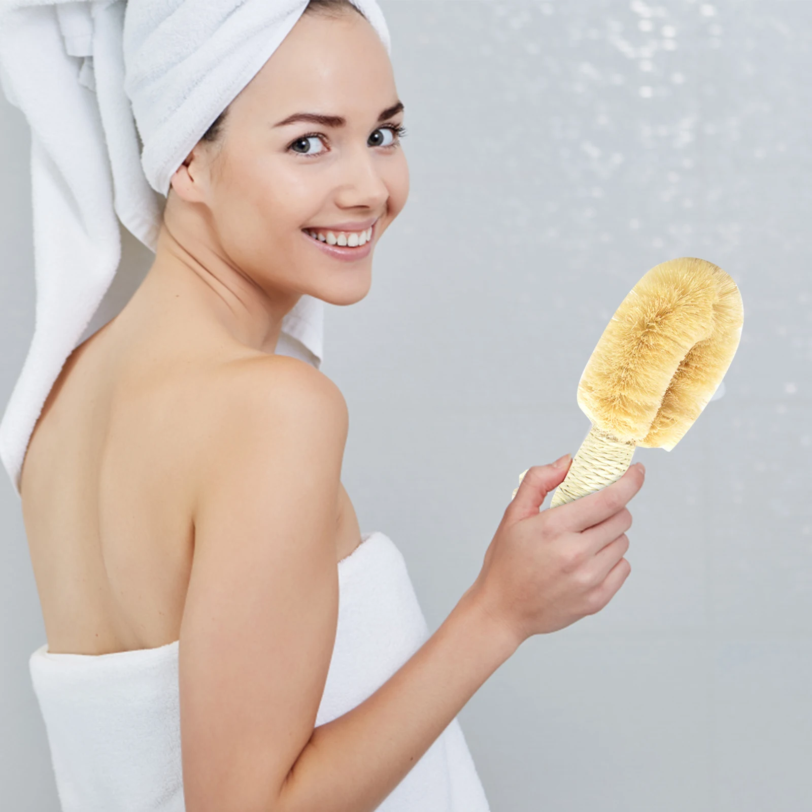 Creative Massage Body Brush Home Bathroom Sisal Rubbing Brush Natural