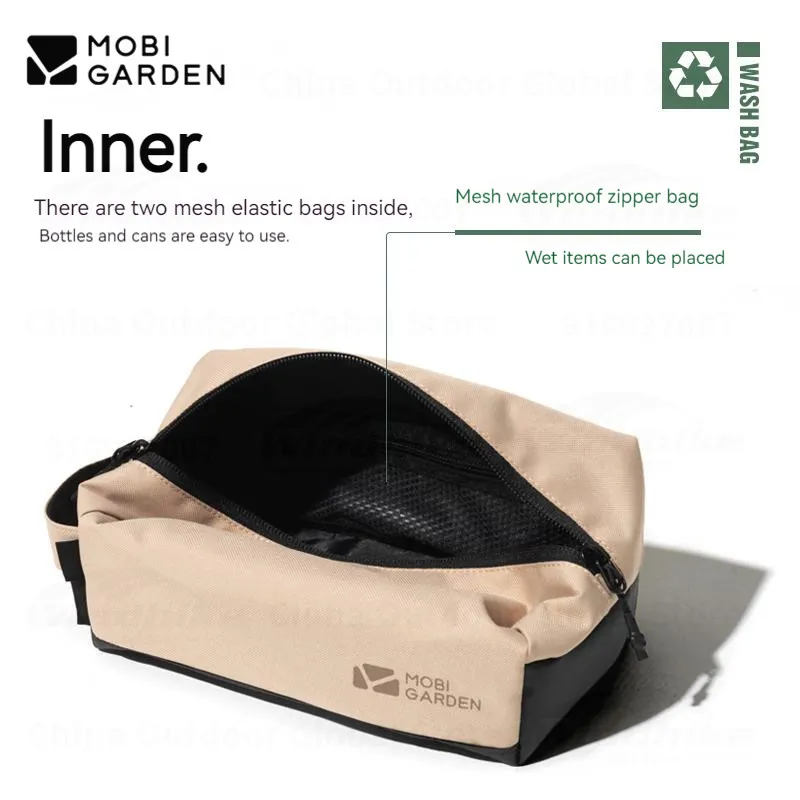 MOBI GARDEN Men/Women Travel Cosmetic Bag Lightweight Camping Trip Square Wash Bag Portable Large Capacity Travel Storage