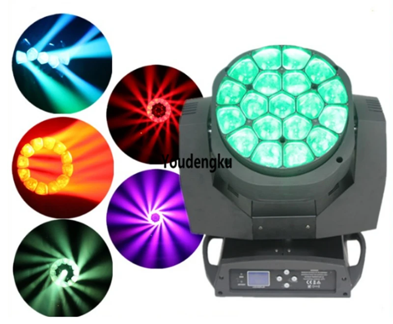4 pieces with flycase 19*25w Led Bee Eye Moving Head 4IN 1 Stage Wash zoom Movin