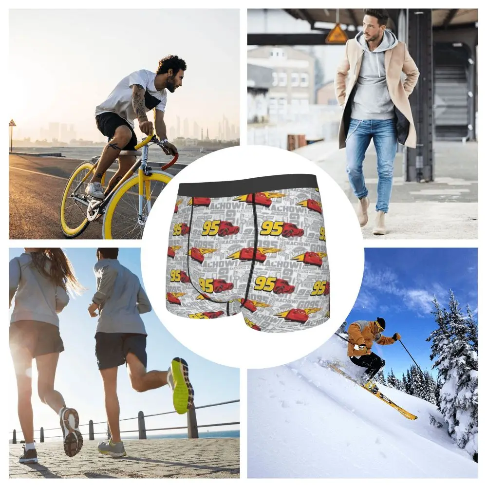 Custom Lightning McQueen Car Collage Boxers Shorts Men's Briefs Underwear Cool Underpants