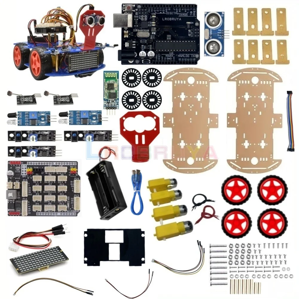 

Умный робот-автомобиль Lrobruya 4WD V2.0 для Arduino LTARK-48
