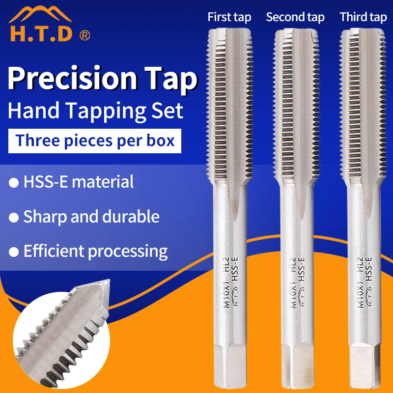 HSS M2.5-M14 Straight Fluted Screw Thread Tap Metric Plug Hand Taps Drill Bit Set Power Hand Tool
