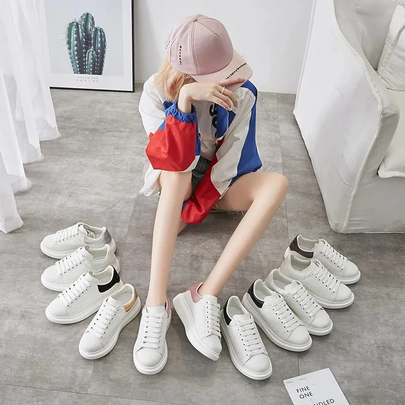 Кеды женские из натуральной кожи на плоской подошве размеры 34-44 | Обувь