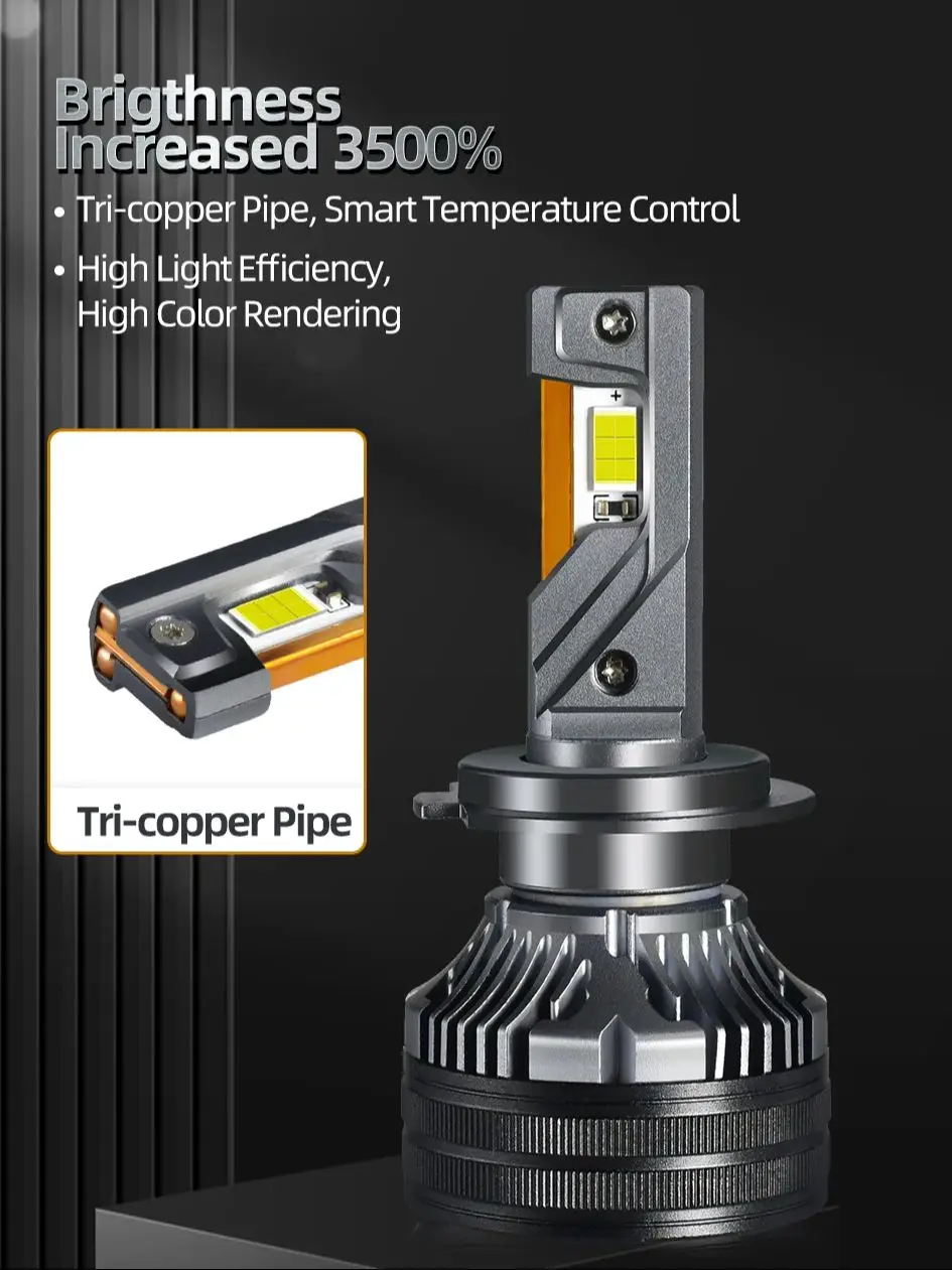 K6C K7C Kupferrohre LED-Scheinwerferlampen Leistungsstark 170 W 170000 LM 6000 K H1 H7 H11 H8 9005 9006 9012 D1S D2S D3S D4S H4 Autolichter – Detail 1