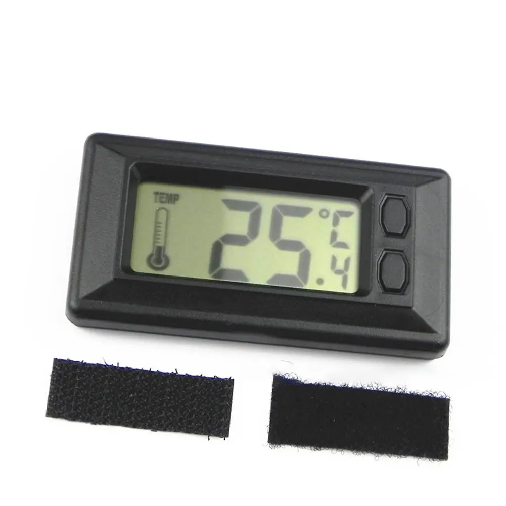 Car Voltmeter Thermometer Car Clock Thermometer Practical Car Electronic Thermometer Ultra-thin Large-screen Lcd Display Interior Digital Thermometer Auto Electronic Accessory
