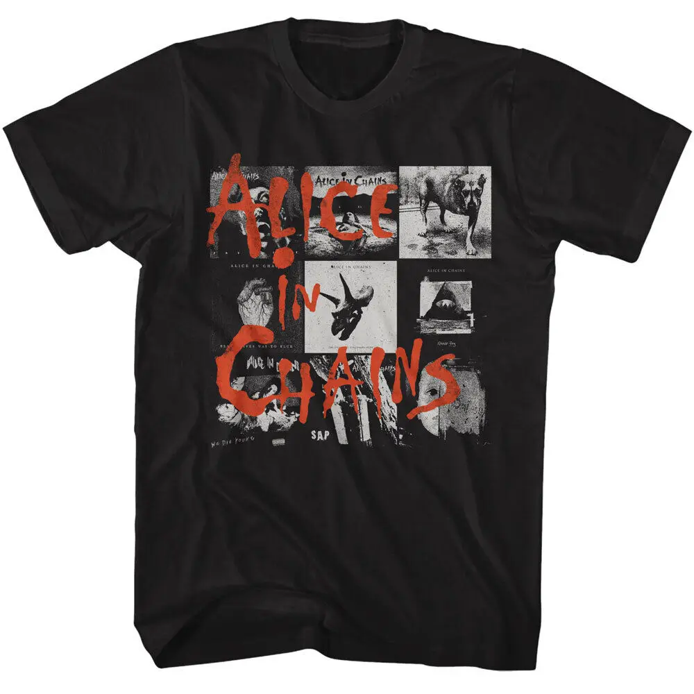 

Alice In Chains 9 Different Album Cover Men'S T Shirt Rock Band Tour Merch