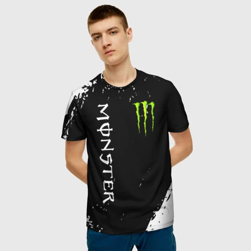 Tradition Hyret forsigtigt 3D Monster Energy men T-shirt