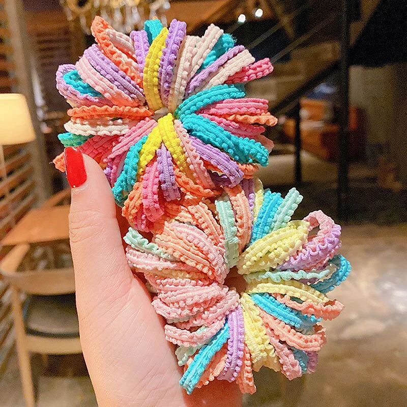 50 stücke Mädchen Candy Farbe Haar Krawatten Elastische Haarband Baby Nette Trendy Bequeme Kopfbedeckung Haar Krawatten Kind Haar Zubehör – Detail 2