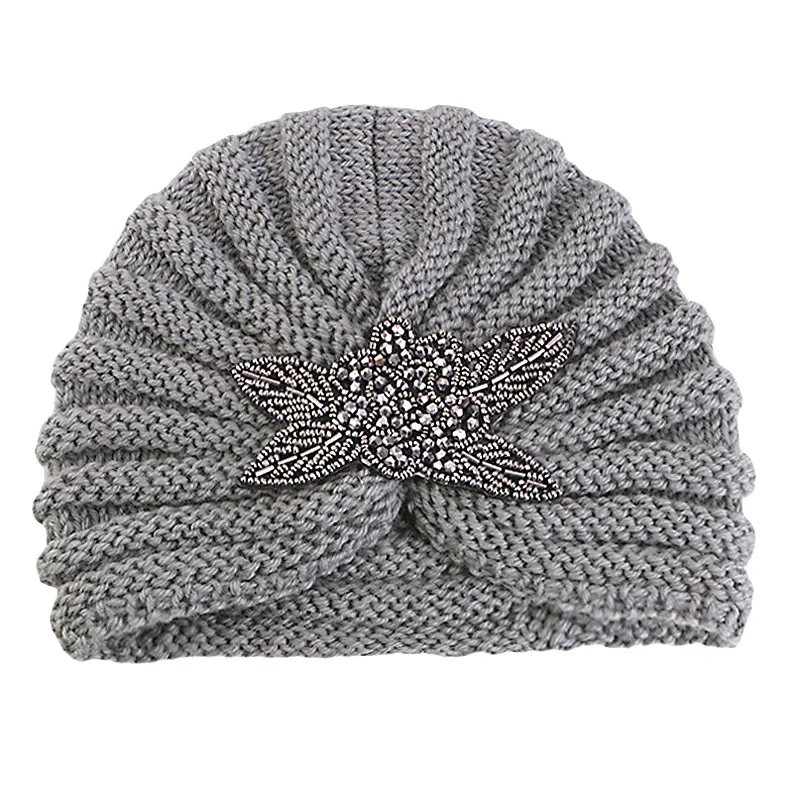 Gebreide winter turban muts dames wollen warme bonnet beanie_voghion.com