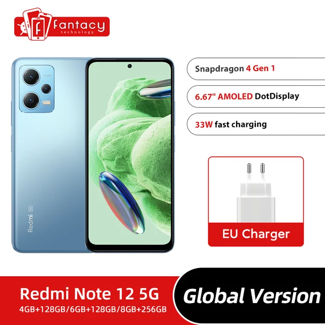 Global Version Xiaomi Redmi Note 12 5G NFC 128GB/256GB 33W Fast